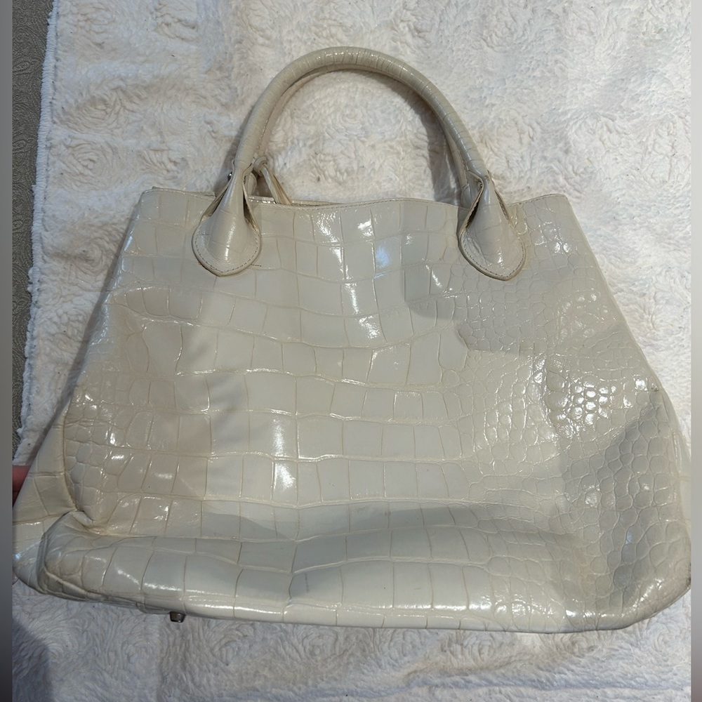 FURLA white leather handbag